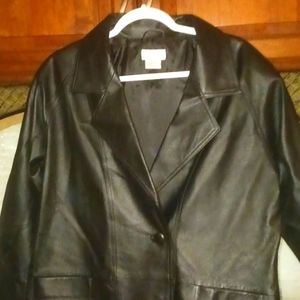 Tribeca Studio Leather two Button Jacket size Medium